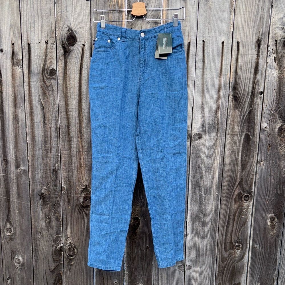 Vintage Lauren Ralph Lauren 100% Linen High Waist Wide Leg Casual Summer Pants